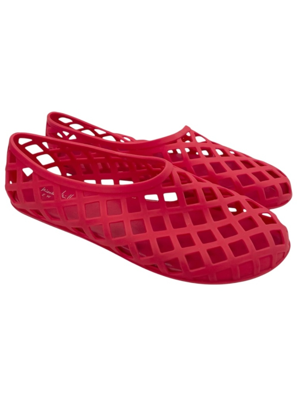 NICOLE MILLER jelly matte waterproof lightweight red flats women’s Size 9